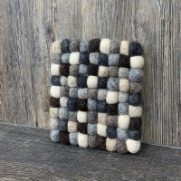 Felted Natural Brown Square Trivet